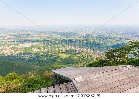 Paragliding platform view from above. Paragliding extreme sports