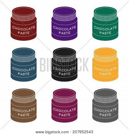 Chocolate paste icon in black design isolated on white background. Chocolate desserts symbol stock vector illustration.