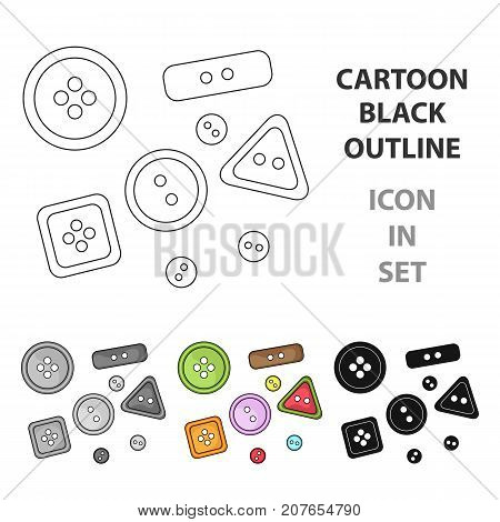 Buttons for clothes.Sewing or tailoring tools kit single icon in cartoon style vector symbol stock web illustration.