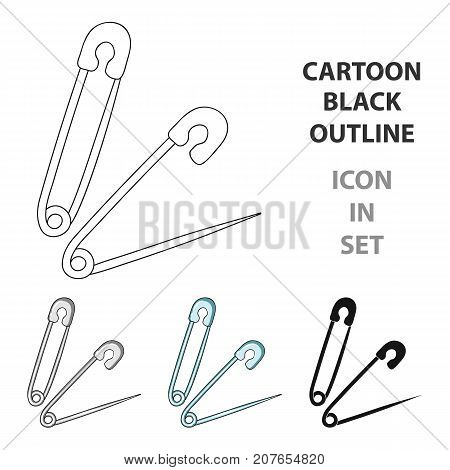 Pins for sewing.Sewing or tailoring tools kit single icon in cartoon style vector symbol stock web illustration.