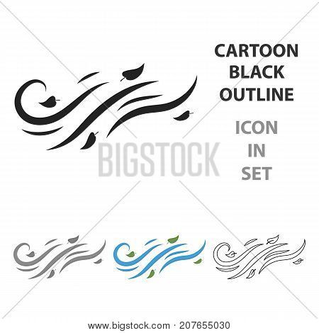 Windy weather icon in cartoon style isolated on white background. Weather symbol vector illustration.