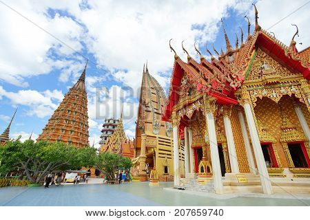 KANCHANABURI THAILAND - July 7 2017: Wat Tham Sua is the most beautiful temple in Kanchanaburi Thailand. July 7 2017