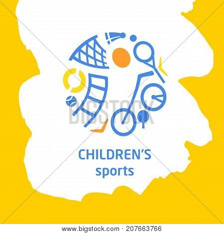 Sketch Vector Illustration. Template Logo For Children Sport Hob