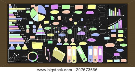 hand drawn infographic set. set of vector illustration