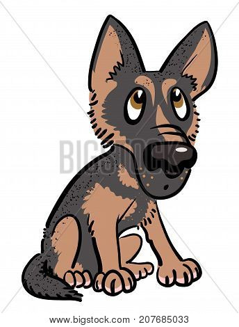 Cartoon image of dog. An artistic freehand picture.