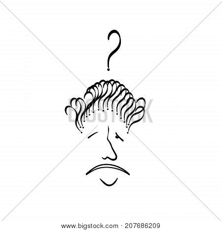 Question mark. Vector illustration. Questions man misunderstanding. Business concept