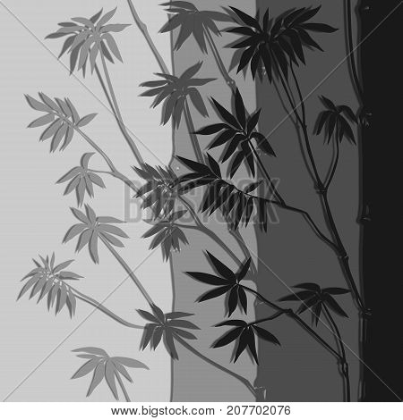 Bamboo paper art with shadows. Nature composition for wallpaper, posters and postcards.