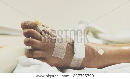 Patient In The Hospital With Saline Intravenous
