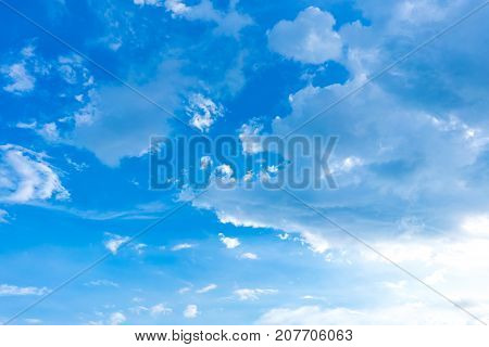 Light blue sky with cloud for background.