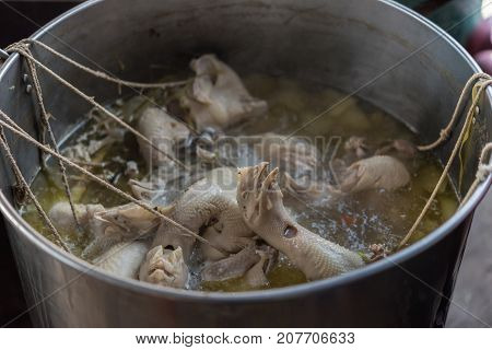 Rice Steamed With Chicken Soup At Street Food