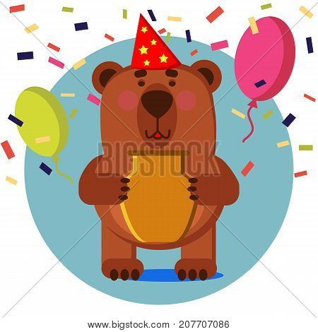 Bear with a gift, birthday, sweet gift