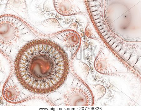 Modern fractal mechanical background. Time machine digital artwork for creative graphic design. Abstract fractal steampunk machine