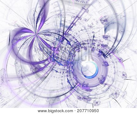 Modern fractal mechanical background. Time machine digital artwork for creative graphic design. Abstract fractal steampunk machine