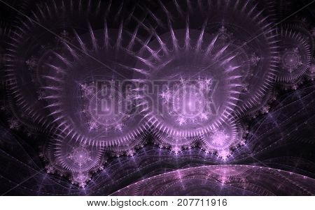 Modern fractal mechanical background. Time machine digital artwork for creative graphic design. Abstract fractal steampunk machine