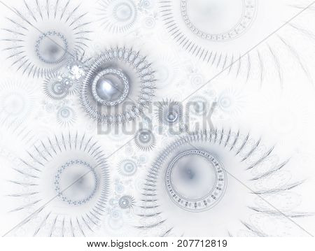 Modern fractal mechanical background. Time machine digital artwork for creative graphic design. Abstract fractal steampunk machine