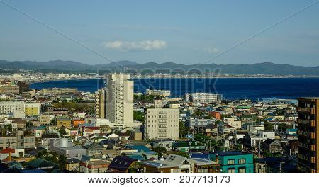 Aerial View Of Hakodate City, Hokkaido, Japan