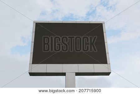 Blank billboard made of metal ready for advertisement. Empty digital billboard screen.