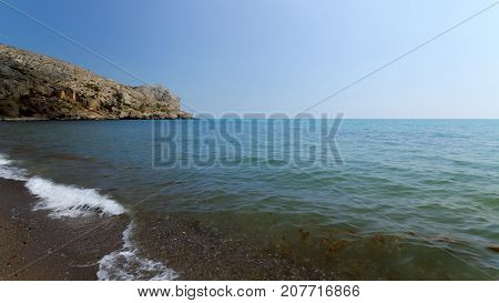 Cape Alchak evening photo / Crimea cloudless evening landscape