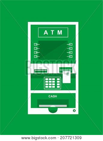 Atm or cash machine for using in bank area