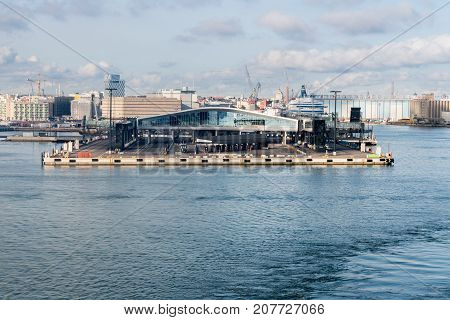 HELSINKI, FINLAND - SEPTEMBER 11: West Terminal 2 at Ferry port on September 11, 2017 in Helsinki Finland. The terminal opened in February 2017.