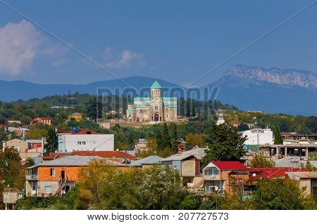 View of the Bagrat temple a sunny day. Kutaisi. Georgia.
