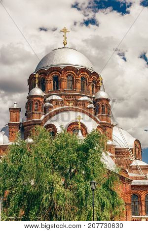 Church of the Theotokos Joy of All Who Sorrow at the Ioanno-Predtechensky Monastery in City-Island Sviyazhsk Russia.