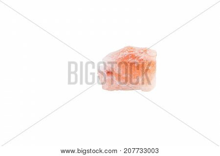 Halite Rock Salt Stone From Pakistan Isolated On White