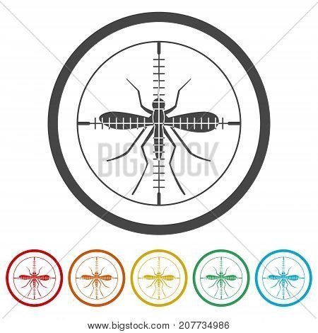 Zika virus icons set, simple vector icon