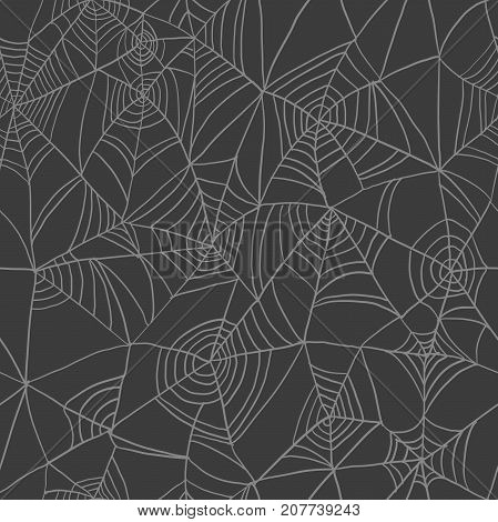 Spider web seamless pattern. Halloween .Vector background