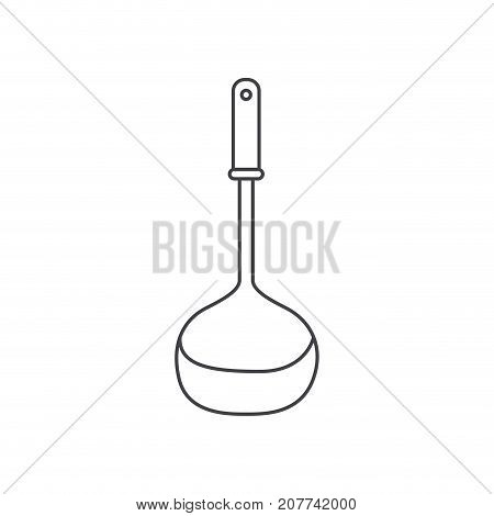 soup ladle utensil monochrome silhouette vector illustration