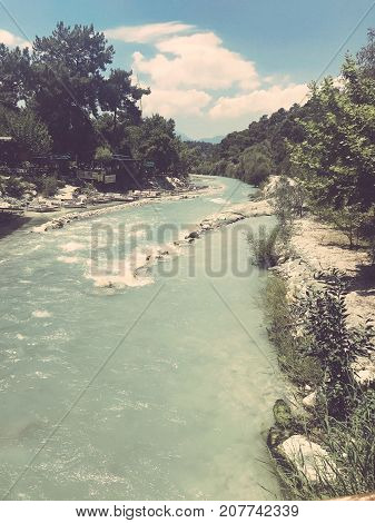 Saklikent river in Saklikent, Fethiye. Part of Saklikent gorge.