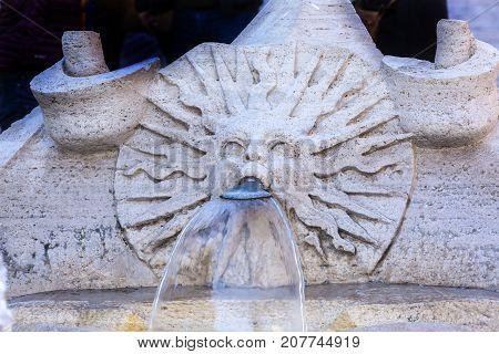 Bernini Sinking Ugly Boat Fountain Fontana della Barcaccua Spanish Steps Piazza Di Spagna Rome Italy. Commissiong in 1623 to Pietro Bernini and his son