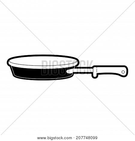 stewpan with handle black silhouette vector illustration