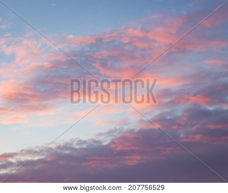 Calm cloud scape at sunset sky background