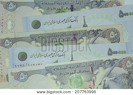 Close up Banknote and Currency Bills and Coins