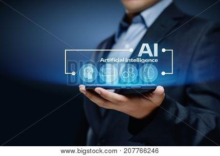 Artificial intelligence Machine Learning Business Internet Technology Concept.