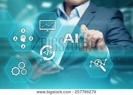 Artificial intelligence Machine Learning Business Internet Technology Concept.