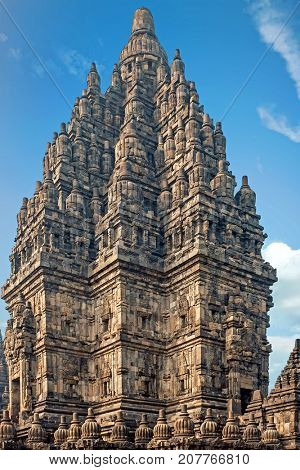 Prambanan or Candi Rara Jonggrang is a Hindu temple compound in Java, Indonesia, dedicated to the Trimurti: the Creator (Brahma), the Preserver (Vishnu) and the Destroyer (Shiva)