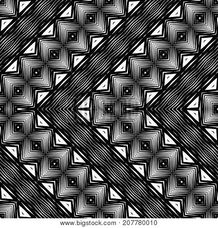 Design Seamless Monochrome Zigzag Pattern