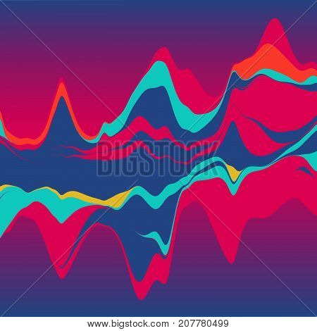 Big data visualization. Streamgraph. Futuristic infographic. Information aesthetic design..