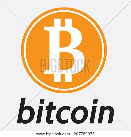 vector template for the designation of crypto currency bitcoin.