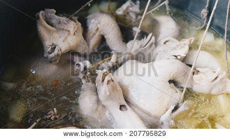 Rice Steamed With Chicken Soup At Street Food