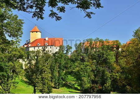 Beautiful Gothic Castle Veveri. The City Of Brno At The Brno Dam. South Moravia - Czech Republic - C