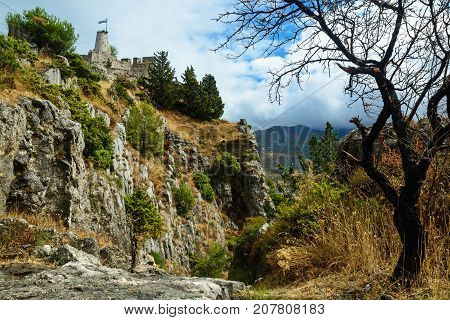 medieval castle of Klis in Croatia topped on the mountain