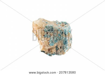Bright Apatite Stone Crystal Isolated On White