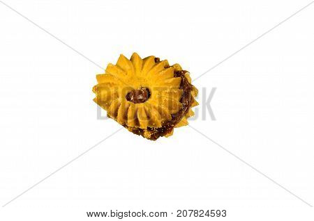 Сookie With Condensed Milk Isolated On White