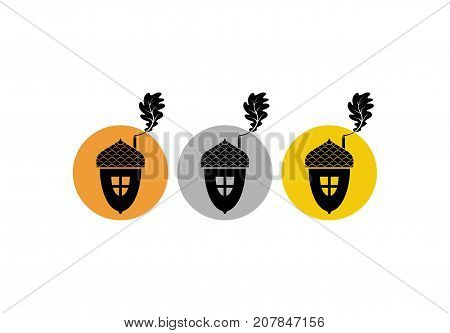Acorn icon or logo in modern line style. Vector illustration on a white background