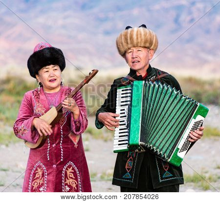 Musicians Play Traditional Instruments In Issyk Kul
