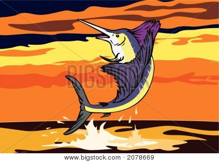 Sailfish กระโดดในทะเล