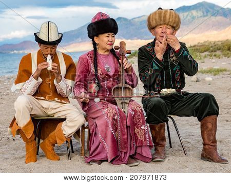 Musicians Play Traditional Instruments In Issyk Kul